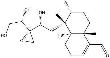 (4aS)-5-[(R)-2-[(S)-2-[(S)-1,2-Dihydroxyethyl]oxiranyl]-2-hydroxyethyl]-3,4,4aα,5,6,7,8,8a-octahydro-5β,6α,8aβ-trimethyl-1-naphthalenecarbaldehyde 구조식 이미지