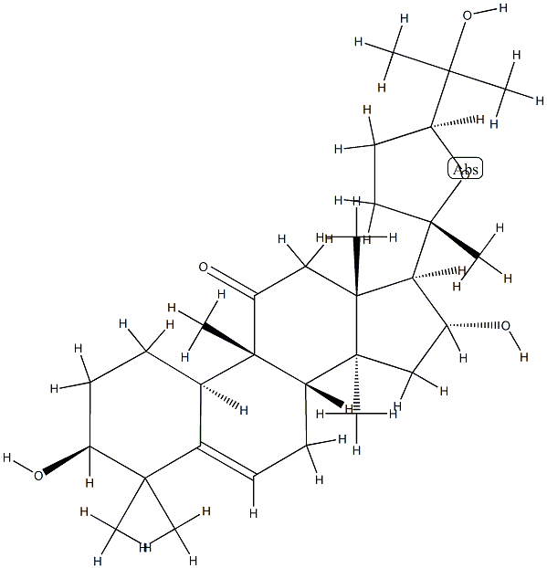(10α,24S)-20,24-Epoxy-3β,16α,25-trihydroxy-9β-methyl-19-norlanost-5-en-11-one 구조식 이미지