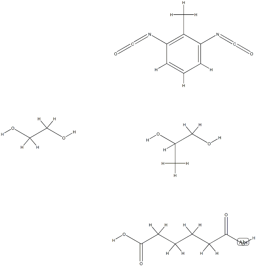 헥산디오산,1,3-디이소시아네이토메틸벤젠,1,2-에탄디올및1,2-프로판디올아디프산,에틸렌글리콜,프로필렌글리콜,톨루엔디이소시아네이트중합체 구조식 이미지