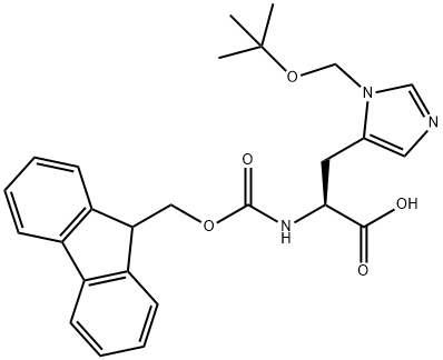 FMOC-HIS(BUM)-OH Structure