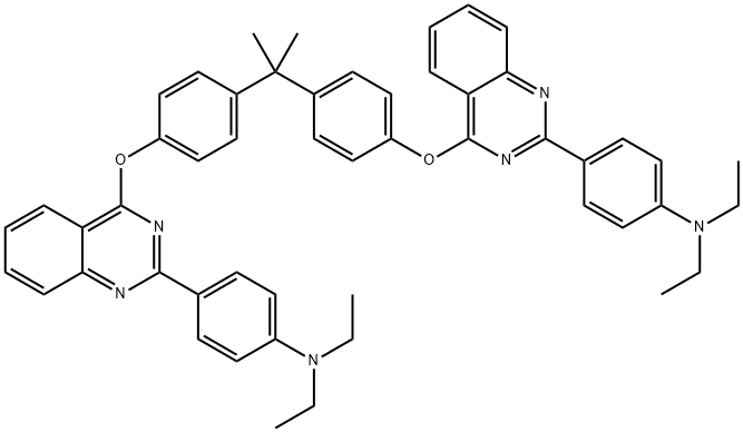 Benzenamine, 4,4-(1-methylethylidene)bis(4,1-phenyleneoxy-4,2-quinazolinediyl)bisN,N-diethyl- Structure