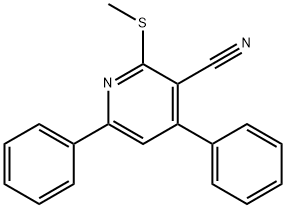 2-(methylsulfanyl)-4,6-diphenylnicotinonitrile 구조식 이미지