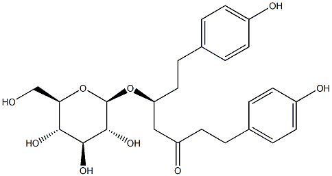 (5S)-5-β-D-Glucopyranosyloxy-1,7-bis(4-hydroxyphenyl)-3-heptanone 구조식 이미지