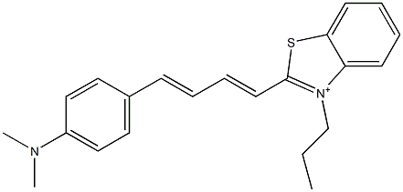 2-(4-(4-N,N-dimethylanilinyl)-1,3-butadienyl)-3-propyl-benzothiazolium Structure