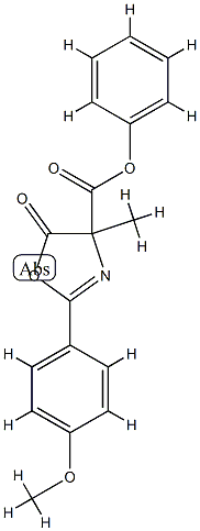 4-Oxazolecarboxylic  acid,  4,5-dihydro-2-(4-methoxyphenyl)-4-methyl-5-oxo-,  phenyl  ester Structure