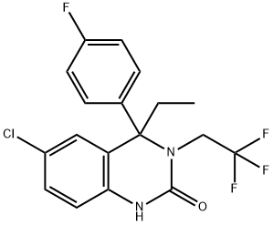 6-Chloro-4-ethyl-4-(4-fluorophenyl)-3,4-dihydro-3-(2,2,2-trifluoroethyl)-2(1H)-quinazolinone 구조식 이미지