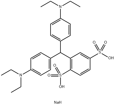 1,4-Benzenedisulfonic acid, 2-[bis[4-(diethylamino)phenyl]methyl]-, sodium salt (1:2) Structure