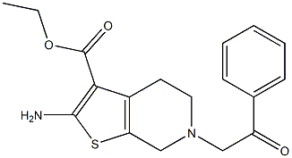 Ethyl-2-amino-6-(2-oxo-2-phenylethyl)-4,5,6,7-tetrahydrothieno[2,3-c]pyridine-3-carboxylate 구조식 이미지