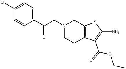 Ethyl-2-amino-6-[2-(4-chlorophenyl)-2-oxoethyl]-4,5,6,7-tetrahydrothieno[2,3-c]pyridine-3-carboxylate 구조식 이미지