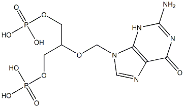 9-(1,3-dihydroxy-2-propoxymethyl)-guanine-bis(monophosphate) Structure