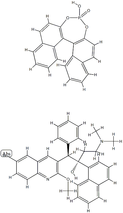 4-hydroxydinaphtho[2,1-d:1',2'-f][1,3,2]dioxaphosphepine 4-oxide compound with (1R,2S)-1-(6-bromo-2-methoxyquinolin-3-yl)-4-(dimethylamino)-2-(naphthalen-1-yl)-1-phenylbutan-2-ol(1:1) 구조식 이미지