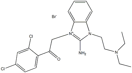 1H-Benzimidazolium,  2-amino-3-[2-(2,4-dichlorophenyl)-2-oxoethyl]-1-[2-(diethylamino)ethyl]-,  bromide  (1:1) Structure