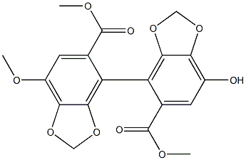 7-hydroxy-7'-methoxy-4,4'-bis(1,3-benzodioxole)-5,5'-dicarboxylic acid dimethyl ester Structure