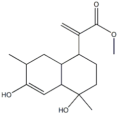 [1R,(-)]-1,2,3,4,4aα,7,8,8aα-Octahydro-4α,6α-dihydroxy-4,7-dimethyl-α-methylene-1α-naphthaleneacetic acid methyl ester 구조식 이미지