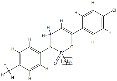 2-chloro-6-(4-chlorophenyl)-3-(4-methylphenyl)-1-oxa-3-aza-2$l^{5}-pho sphacyclohex-5-ene 2-oxide 구조식 이미지