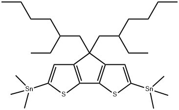 2,6-Bis(triMethyltin)-4,4-bis(2-ethylhexyl)-4H-cyclopenta[2,1-b:3,4-b']dithiophene 구조식 이미지