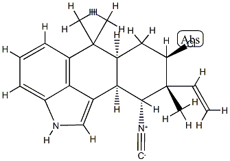 [6aS,(-)]-8β-Chloro-9α-ethenyl-2,6,6aα,7,8,9,10,10aα-octahydro-10α-isocyano-6,6,9-trimethylnaphtho[1,2,3-cd]indole 구조식 이미지