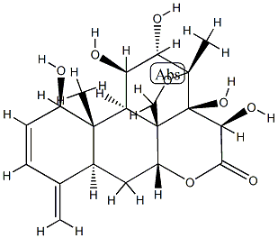 13,20-Epoxy-1β,11β,12α,14,15β-pentahydroxypicrasa-2,4(18)-dien-16-one 구조식 이미지