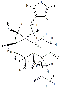 (2S,3R,5S,5'S,8'aβ)-4'aα-[(Acetyloxy)methyl]-5-(3-furanyl)-3',4,4',4'a,5,7',8',8'aβ-octahydro-2,4'β-dihydroxy-2'α-methyldispiro[furan-3(2H),1'(5'H)-naphthalene-5',2''-oxiran]-6'(2'H)-one Structure