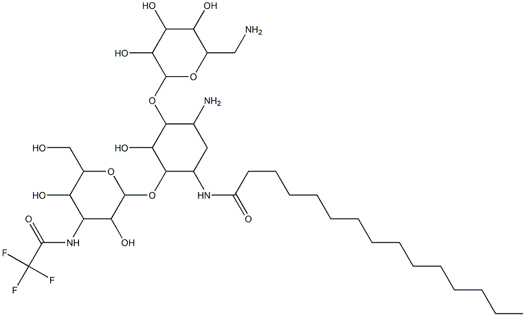 N(1)-pentadecanoyl-N(3'')-trifluoracetylkanamycin A Structure