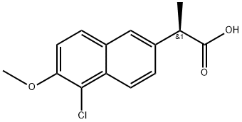 (R)-5-클로로-6-메톡시-α-메틸-2-나프탈렌아세트산 구조식 이미지
