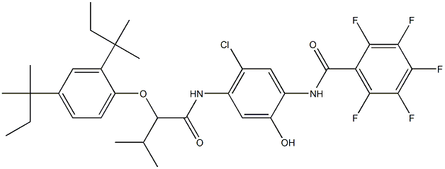 3'-Chloro-4'-[2-(2,4-di-tert-pentylphenoxy-3-methylbutyrylamino]-2,3,4,5,6-pentafluoro-6'-hydroxybenzanilide Structure