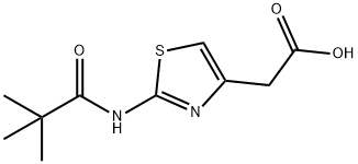 {2-[(2,2-dimethylpropanoyl)amino]-1,3-thiazol-4-yl}acetic acid 구조식 이미지