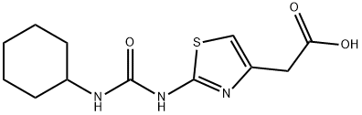 (2-{[(cyclohexylamino)carbonyl]amino}-1,3-thiazol-4-yl)acetic acid 구조식 이미지