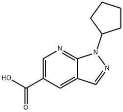1-cyclopentyl-1H-pyrazolo[3,4-b]pyridine-5-carboxylic acid 구조식 이미지