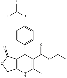 ethyl 5-[4-(difluoromethoxy)phenyl]-3-methyl-7-oxo-8-oxa-2-azabicyclo[ 4.3.0]nona-3,10-diene-4-carboxylate 구조식 이미지