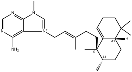 6-Amino-9-methyl-7-[(2E)-3-methyl-5-[(1R)-1,2,3,4,4aβ,5,6,7-octahydro-1,2β,5,5-tetramethylnaphthalen-1α-yl]-2-pentenyl]-7H-purin-9-ium Structure