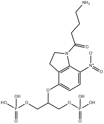 1-(4-Aminobutanoyl)-4-[1,3-bis(dihydroxyphosphoryloxy)propan-2-yloxy]-7-nitroindoline 구조식 이미지