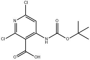 4-((tert-Butoxycarbonyl)amino)-2,6-dichloronicotinic acid 구조식 이미지