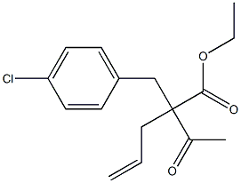 Benzenepropanoic acid, α-acetyl-4-chloro-α-2-propen-1-yl-, ethyl ester Structure