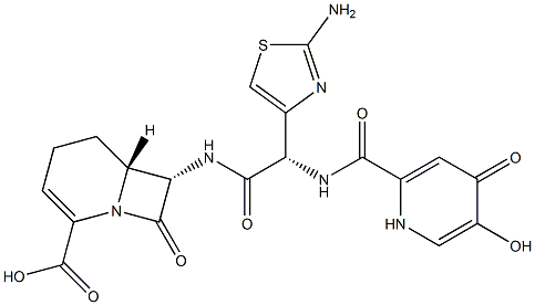 (6R,7S)-7α-[[(S)-(2-Amino-4-thiazolyl)[[[(1,4-dihydro-5-hydroxy-4-oxopyridin)-2-yl]carbonyl]amino]acetyl]amino]-8-oxo-1-azabicyclo[4.2.0]oct-2-ene-2-carboxylic acid 구조식 이미지