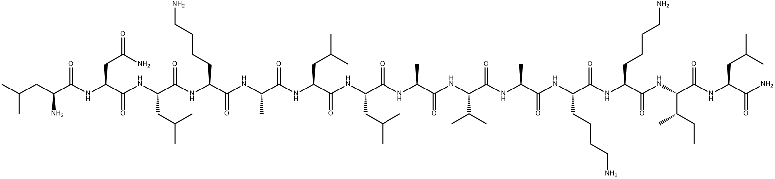 (2S)-N-[(1S)-1-[[(1S)-5-amino-1-[[(1S)-1-[[(1S)-1-[[(1S)-1-[[(1S)-1-[[ (1S)-1-[[(1S)-1-[[(1S)-5-amino-1-[[(1S)-5-amino-1-[[(1S,2S)-1-[[(1S)-1 -carbamoyl-3-methyl-butyl]carbamoyl]-2-methyl-butyl]carbamoyl]pentyl]c arbamoyl]pentyl]carbamoyl]ethyl]carbamoyl]-2-methyl-propyl]carbamoyl]e thyl]carbamoyl]-3-methyl-butyl]carbamoyl]-3-methyl-butyl]carbamoyl]eth yl]carbamoyl]pentyl]carbamoyl]-3-methyl-butyl]-2-[[(2S)-2-amino-4-meth yl-pentanoyl]amino]butanediamide Structure