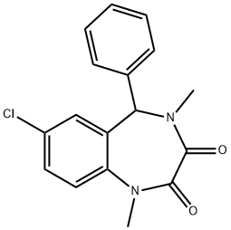 테마세팜관련화합물G(15-mg)(7-클로로-1,4-디메틸-5-페닐-4,5-디히드로-1H-1,4-벤조디아제핀-2,3-디온) 구조식 이미지