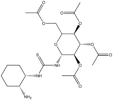 N-[(1S,2S)-2-a미노사이클로헥실]-N'-(2,3,4,6-테트라-O-아세틸-β-D-글루코피라노실)-티오우레아 구조식 이미지