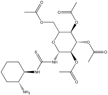 N-[(1R,2R)-2-a미노시클로헥실]-N'-(2,3,4,6-테트라-O-아세틸-β-D-글루코피라노실)-티오우레아 구조식 이미지