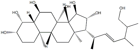 [22E,24ξ,(+)]-5α-Ergosta-22-ene-3β,4β,6α,8,15α,16β,26-heptol Structure