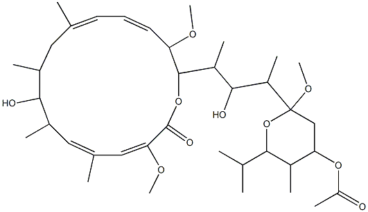 19-O-Methyl-21-O-acetyl-21-O-de(3-carboxy-1-oxo-2-propenyl)-2-demethyl-2-methoxy-24-methylhygrolidin Structure