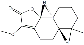 (5aS)-5,5aα,6,7,8,9,9a,9b-Octahydro-6,6,9aβ-trimethyl-9bα-methoxynaphtho[1,2-b]furan-2(4H)-one Structure