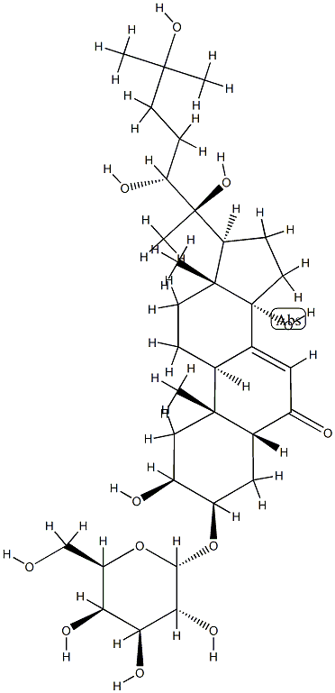 (22R)-3β-(α-D-Galactopyranosyloxy)-2β,14,20,22,25-pentahydroxy-5β-cholest-7-en-6-one 구조식 이미지