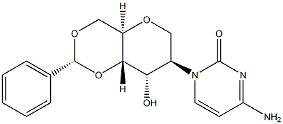 1,5-anhydro-2-deoxy-2-(3,4-dihydro-2,4-dioxo-1(2H)-pyriMidinyl)-4,6-O-[(R)-phenylMethylene]-D-Altritol Structure