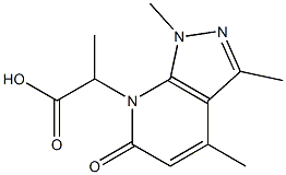 7H-Pyrazolo[3,4-b]pyridine-7-acetic  acid,  1,6-dihydro--alpha-,1,3,4-tetramethyl-6-oxo- 구조식 이미지