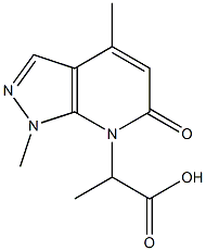 7H-Pyrazolo[3,4-b]pyridine-7-acetic  acid,  1,6-dihydro--alpha-,1,4-trimethyl-6-oxo- 구조식 이미지