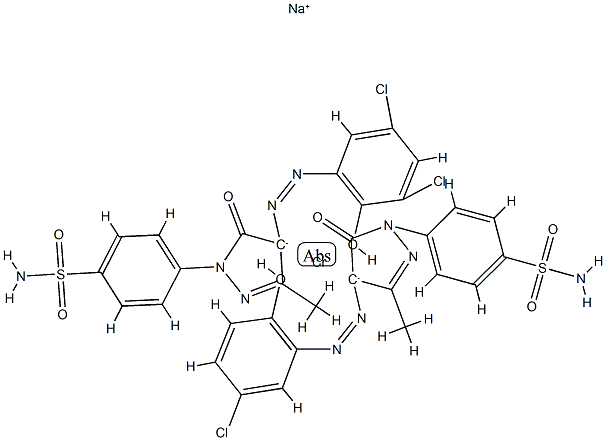 Chromate(1-), [4-[4-[(5-chloro-2-hydroxyphenyl)azo]-4,5-dihydro-3-methyl-5-oxo-1H-pyrazol-1-yl]benzenesulfonamidato(2-)][4-[4-[(3,5-dichloro-2-hydroxyphenyl)azo]-4,5-dihydro-3-methyl-5-oxo-1H-pyrazol-1-yl]benzenesulfonamidato(2-)]-, sodium  Structure