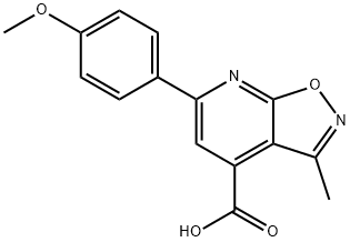 6-(4-methoxyphenyl)-3-methylisoxazolo[5,4-b]pyridine-4-carboxylic acid 구조식 이미지