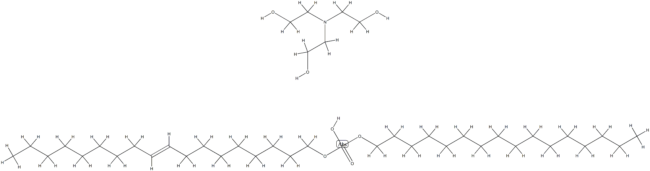 hexadecyl octadec-9-enyl hydrogen phosphate, compound with 2,2',2''-nitrilotriethanol (1:1) 구조식 이미지