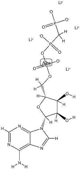 5'-Adenylic acid, monoanhydride with (phosphonomethyl)phosphonic acid, tetralithium salt 구조식 이미지